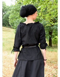 Camicetta medievale donna Birga, nera 2