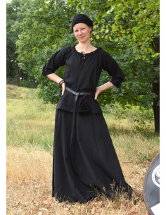 Camicetta medievale donna Birga, nera
