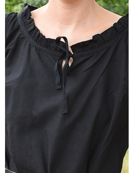 Camicetta medievale donna Birga, nera