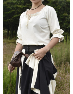 Camicetta medievale donna Birga, bianca