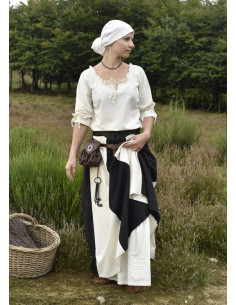 Camicetta medievale donna Birga, bianca