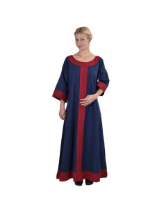 Abito medievale Gudrun, blu-rosso
