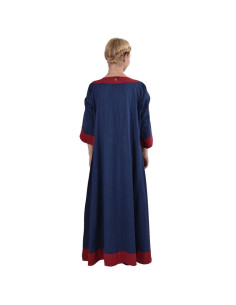 Abito medievale Gudrun, blu-rosso 2