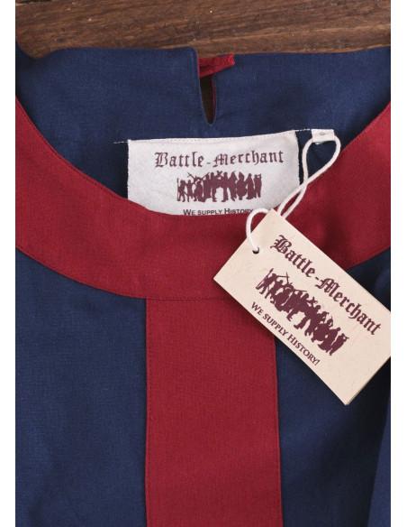 Abito medievale Gudrun, blu-rosso