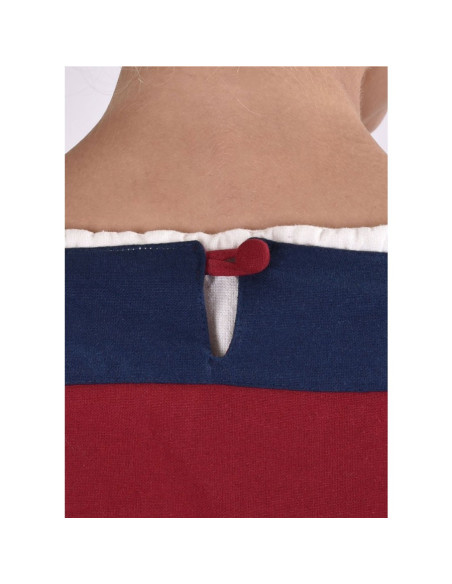 Abito medievale Gudrun, rosso-blu