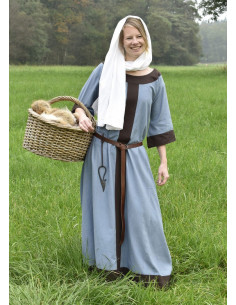 Abito medievale Gudrun, grigio-marrone