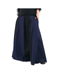 Gonna lunga medievale blu-nera