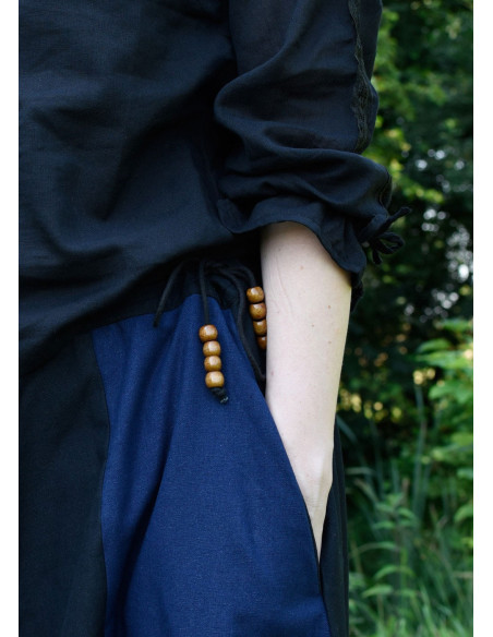 Gonna lunga medievale blu-nera