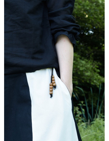 Gonna lunga medievale bianco-nera