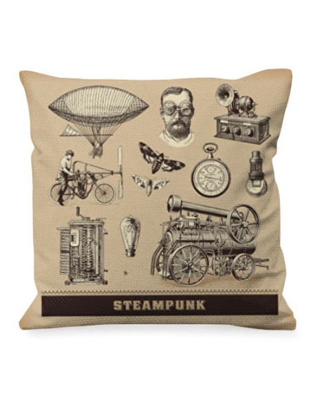 Cuscino con disegni Steam Punk