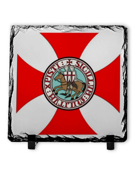 Scudo Cavalieri Templari su Pietra Ardesia (20x20 cm.)