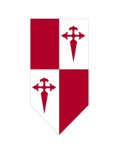 Stendardo medievale Cuartelado Cruz de Santiago