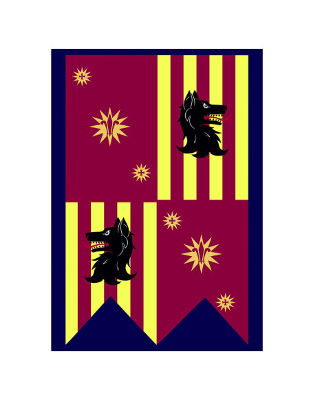 Banner Cane squartato con Fleur-de-lis