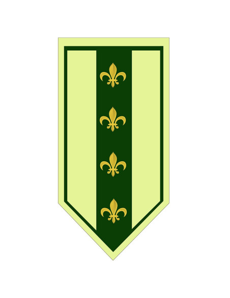 Stendardo medievale Fleur de Lis verde