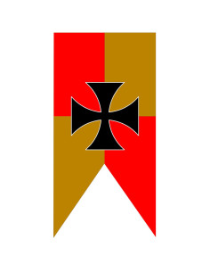 Stendardo Medievale Caserma Giallo-Rosso Croce Templare
