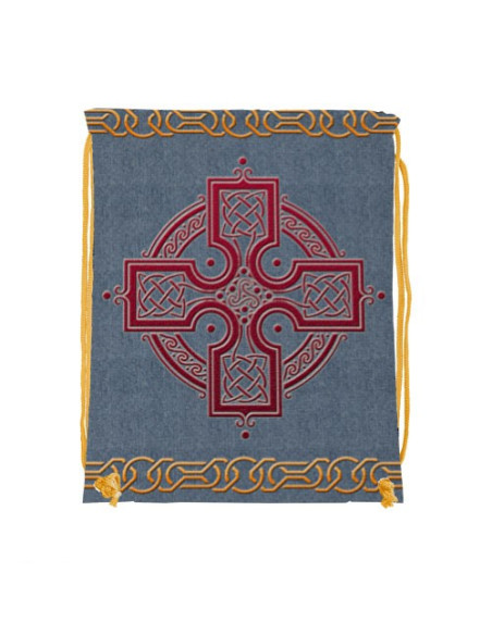 Zaino con coulisse in trisquette celtico (34x42 cm.)
