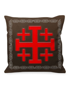 Cuscino da tiro dei Cavalieri Templari con croce di Gerusalemme