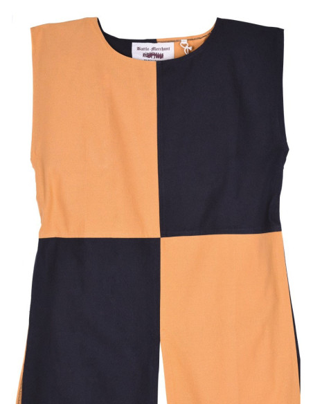 Sopravveste medievale squartata giallo senape-nera