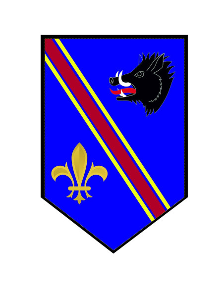 Stendardo Medievale Cinghiale con Fleur de Lis