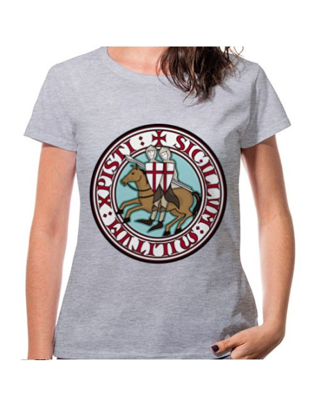 T-shirt Donna Grigio Cavalieri Templari, manica corta