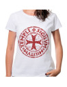 T-shirt donna bianca Croce Templari, manica corta