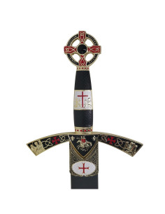 Spada templare decorata in oro, con fodero 2