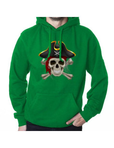 Felpa Pirata Verde, con Cappuccio