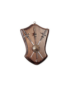 Spade da panoplia, scudo e sella