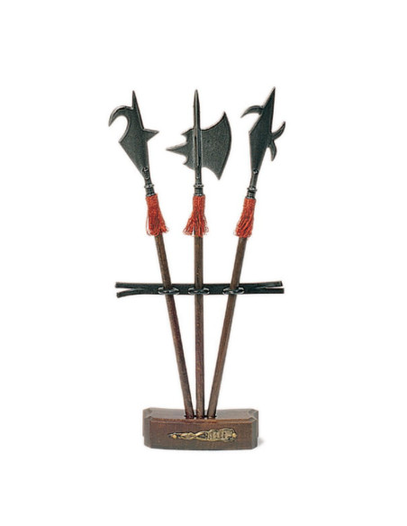 Supporto con 3 mini alabarde