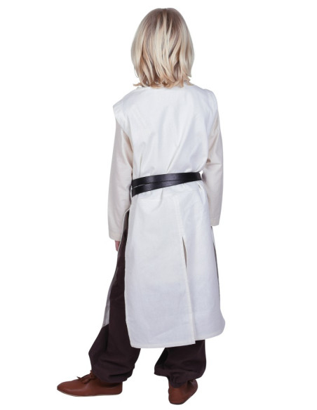 Tabardo templare per bambini, bianco naturale