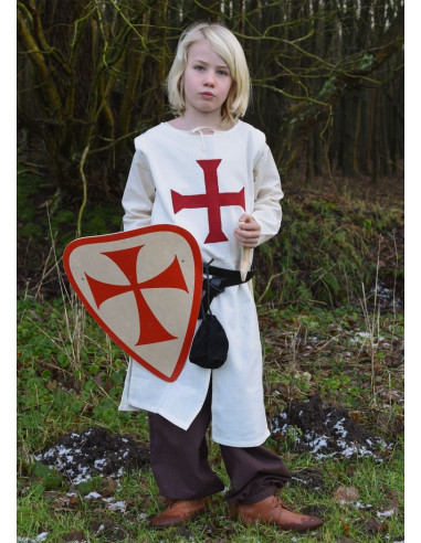 Tabardo templare per bambini, bianco naturale