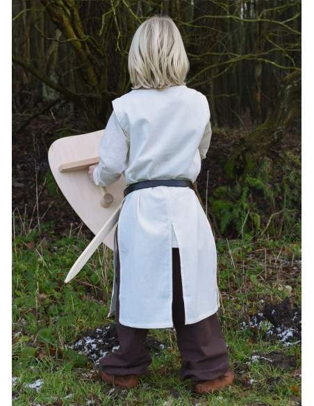 Tabardo templare per bambini, bianco naturale