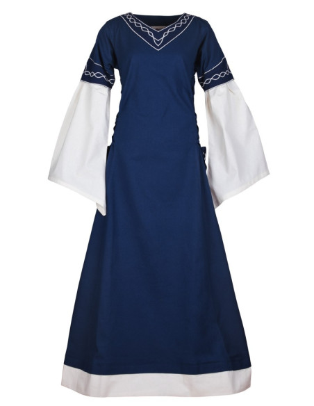Abito medievale Alvina, blu-bianco Abito medievale Alvina, blu-bianco
