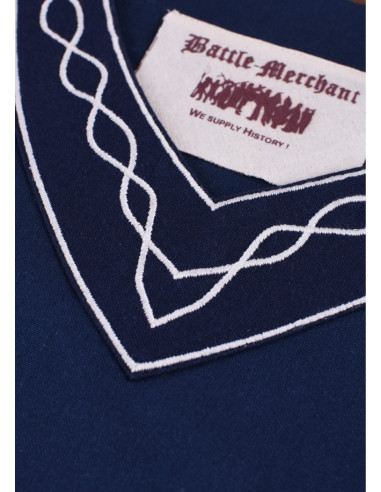 Abito medievale Alvina, blu-bianco