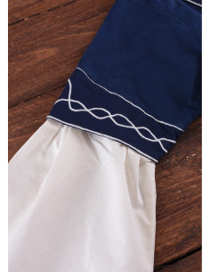 Abito medievale Alvina, blu-bianco