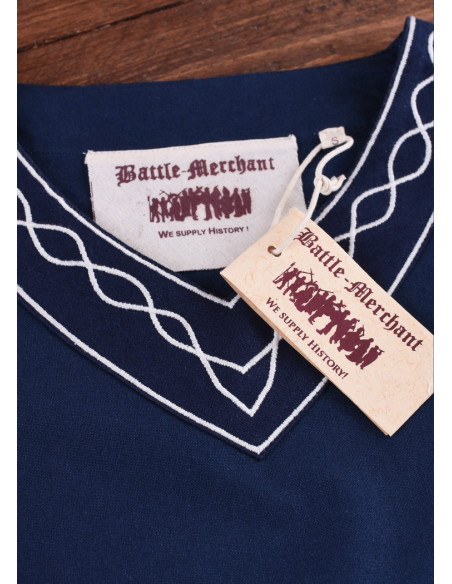 Abito medievale Alvina, blu-bianco Abito medievale Alvina, blu-bianco