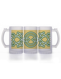 Boccale di birra Celtic Knots, vetro traslucido