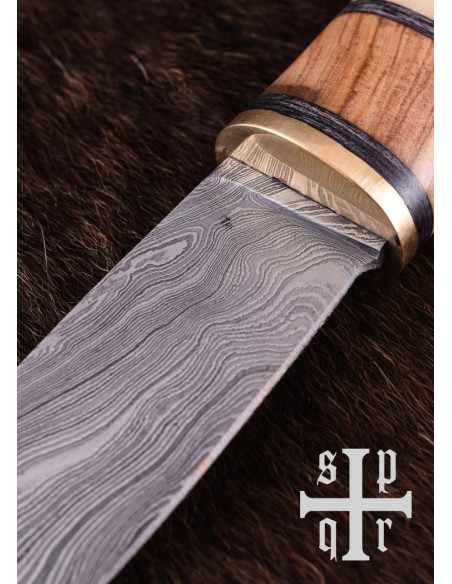 Coltello Vichingo Seax, Acciaio Damasco