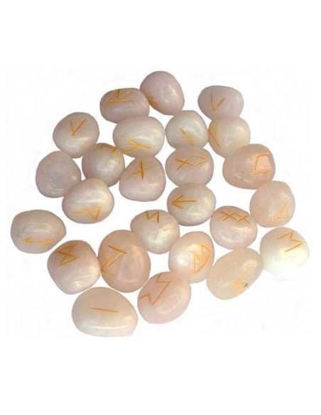 Set di 25 rune di quarzo