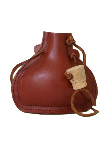 Fiaschetta in acciaio, foderata in pelle