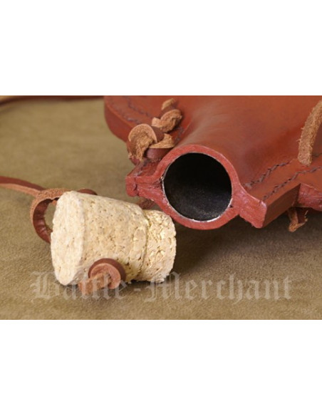 Fiaschetta in acciaio, foderata in pelle