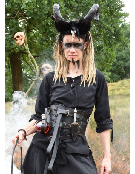 Bomba in vetro con stemma in cuoio