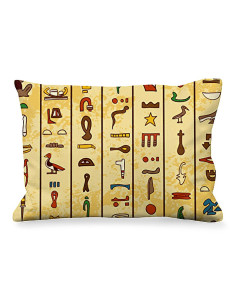 Cuscino rettangolare con geroglifici egiziani