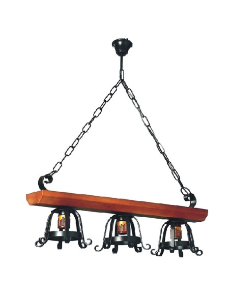 Lampada medievale in ferro battuto,...