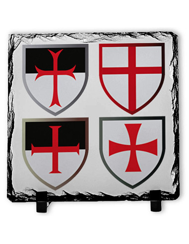 Croci Cavalieri Templari su Pietra Ardesia (20x20 cm.)