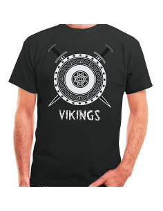 T-shirt nera Vikings, manica corta