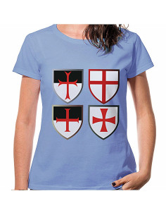 T-shirt blu Croci Cavalieri Templari, manica corta