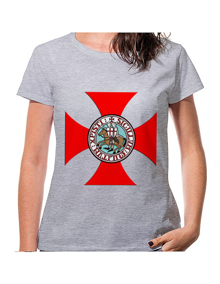 T-shirt Croce Templare Donna manica...