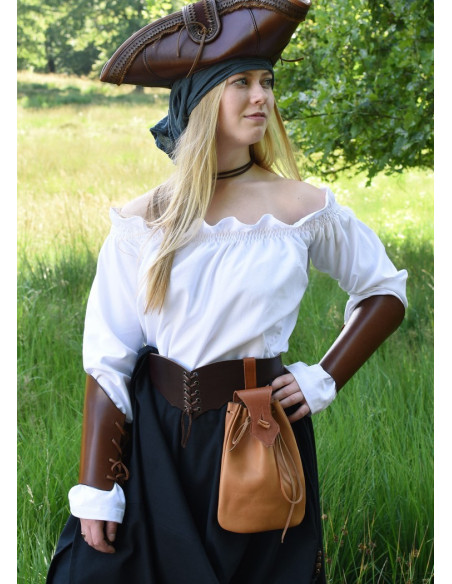 Blusa medievale bianca a maniche...