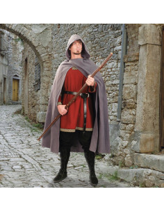 mantello medievale con cappuccio